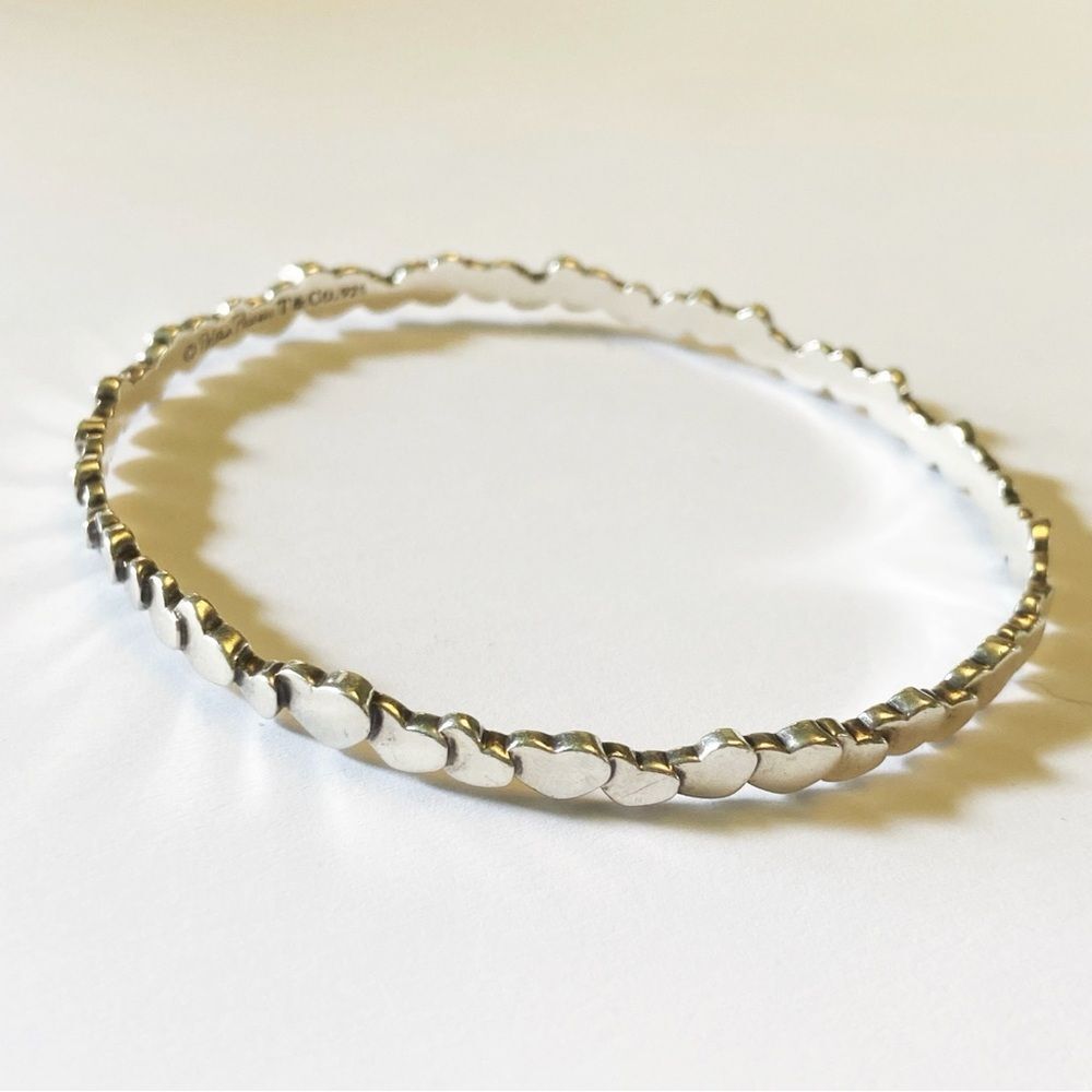 Tiffany & Co. Paloma Picasso Modern Heart Bangle Bracelet- Sterling Silver